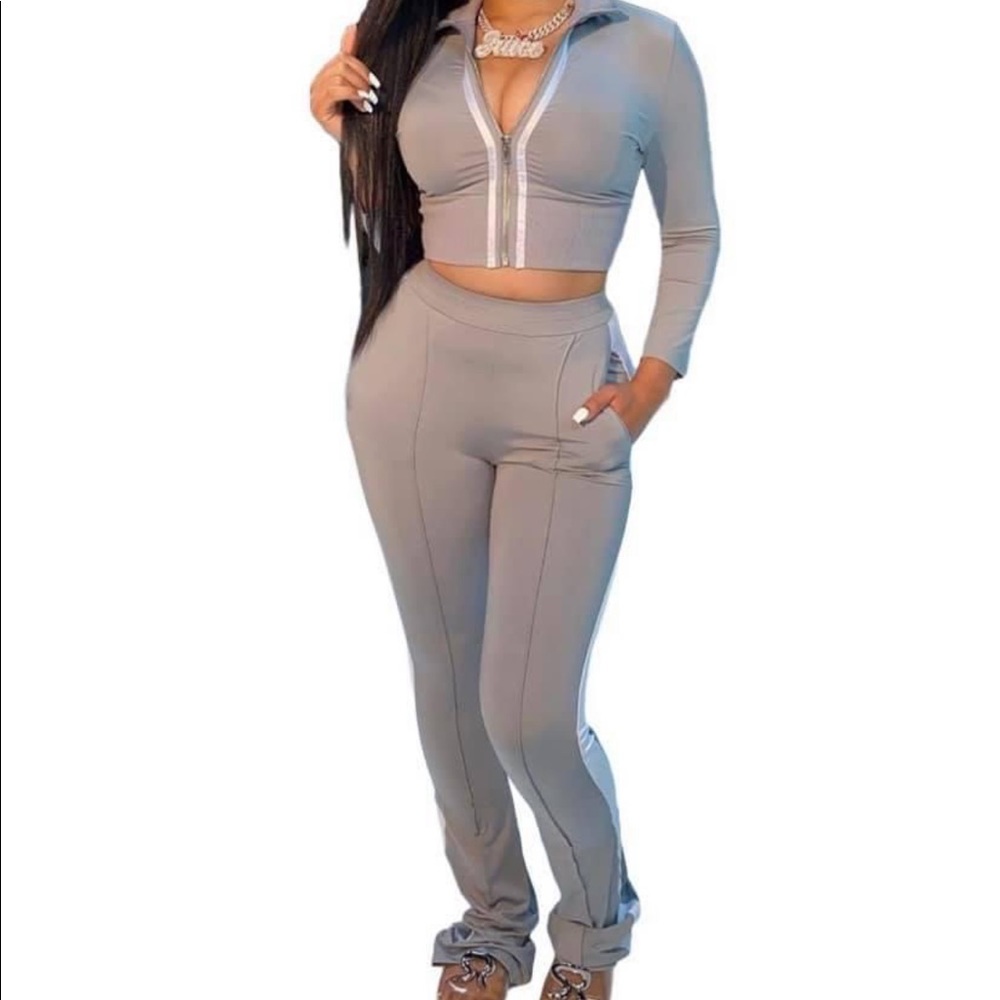 Grey reflective tracksuit